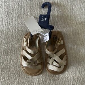 GAP Gold Baby Sandals with Woven Straps